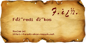 Füredi Ákos névjegykártya