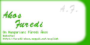 akos furedi business card