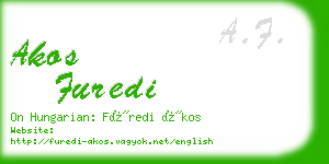 akos furedi business card